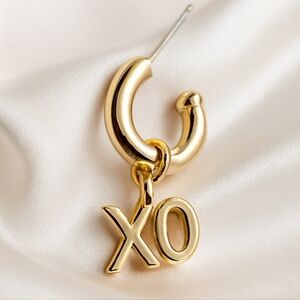 Gold XO Hoop Earrings – Cute Kiss & Hug Design, Trendy Fashion Jewelry for Women